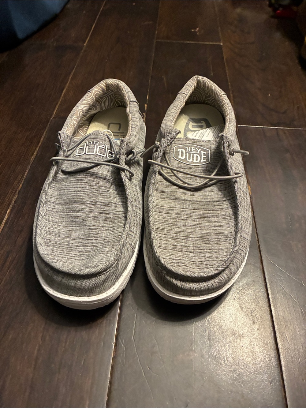 Hey Dude Men's Gray Canvas Slip-On Loafers